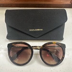 Dolce & Gabbana Round Havana Acetate Sunglasses